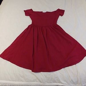 ASOS curve fit and flare dress burgundy size 14